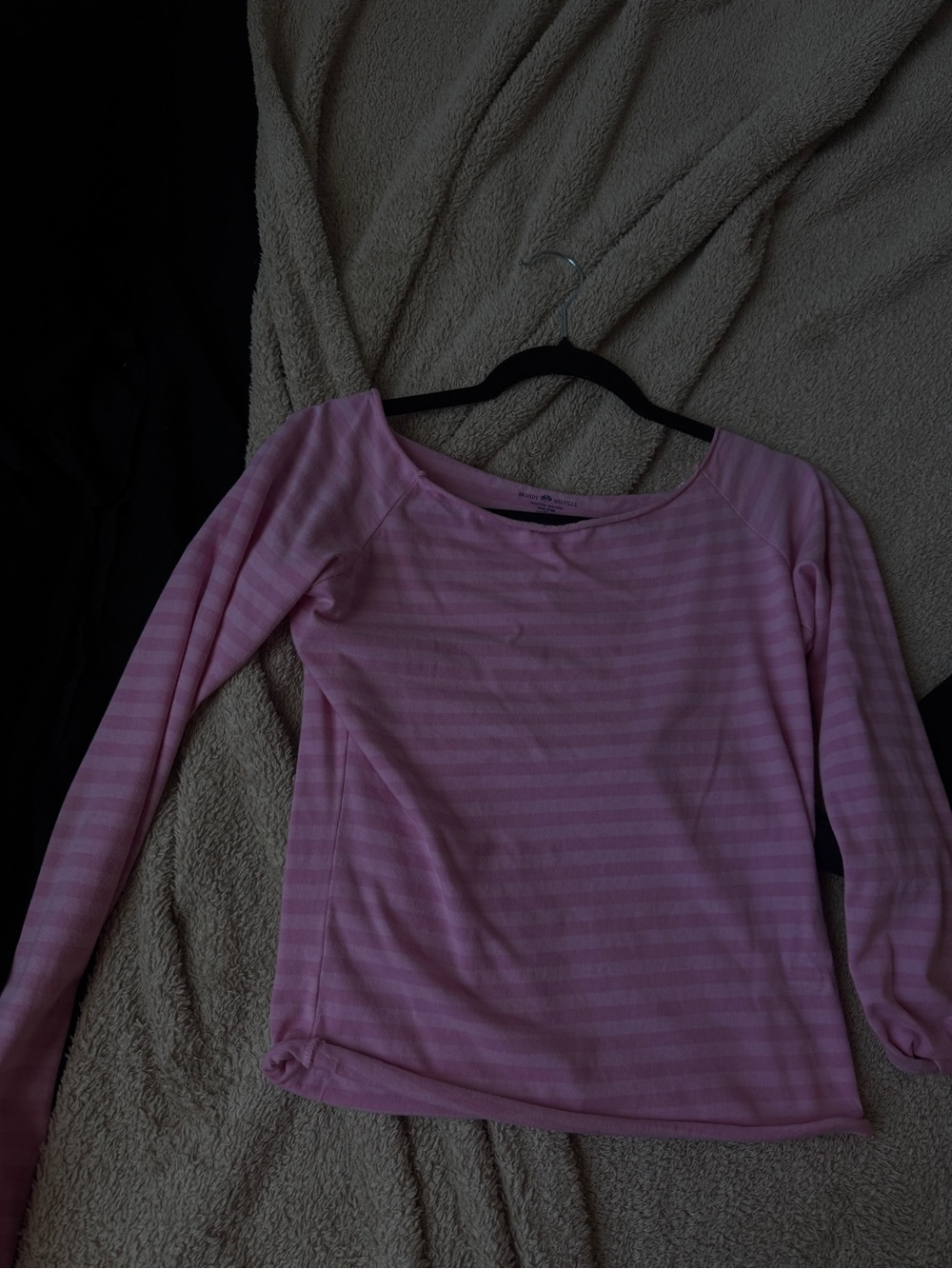 Brandy Melville Light Pink Striped Long Sleeve Tee